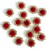 Big Size Red Rose Round Rhinestones Booti Pack Of 10 For God Cloths Decorations & DIY Craft