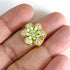 Small Size Green Flower shape Round Rhinestones Booti Pack Of 10 For God Cloths Decorations & DIY Craft