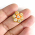 Small Size Orange Flower shape Round Rhinestones Booti Pack Of 10 For God Cloths Decorations & DIY Craft