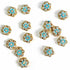 Small Size Blue Flower shape Round Rhinestones Booti Pack Of 10 For God Cloths Decorations & DIY Craft