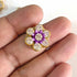 Small Size Purple Flower shape Round Rhinestones Booti Pack Of 10 For God Cloths Decorations & DIY Craft
