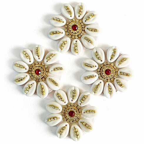 White Color Kaudi Bootie Pack Of 10 for Laddu Gopal cloth decoration & Festive DIY Craft