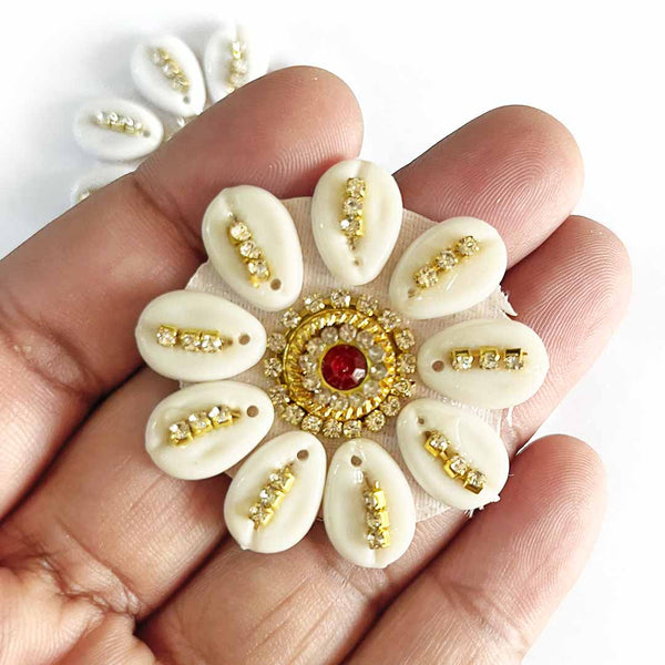 White Color Kaudi Bootie Pack Of 10 for Laddu Gopal cloth decoration & Festive DIY Craft