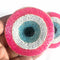 Pink Colour Katdana Round Evil Eye Booti Pack Of 4 For Bandhanwar Decorations & DIY Craft