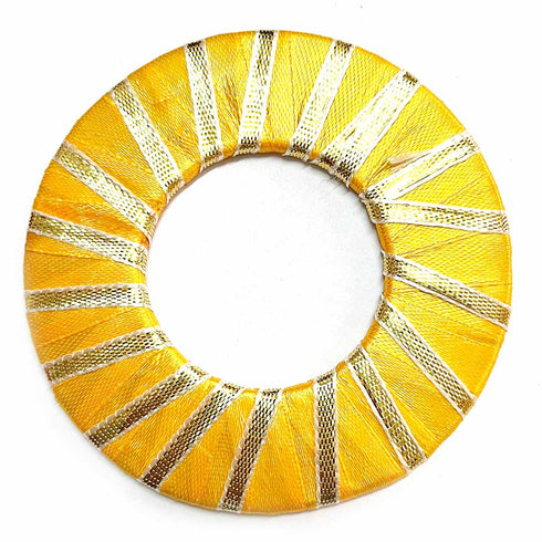 Yellow Color Gota Ring Plate Pack Of 10