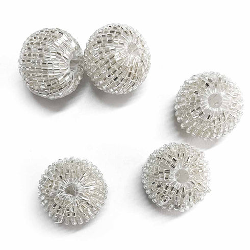 Silver Katdana Beads Pack Of 10
