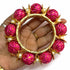 3 Inches Rani Pink Color Beads Bangle/Ring Set Of 2