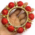 3 Inches Red Color Beads Bangle/Ring Set Of 2