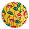 4 Inch Yellow Color Pichwai Lotus Print Fabric Plates Festival & Wedding Decorations and DIY Craft