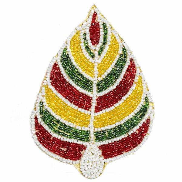 Maroon & Multi Color Beads betel leaf design booti pack of 4 for toran tea light decoration & Festive DIY Crafts