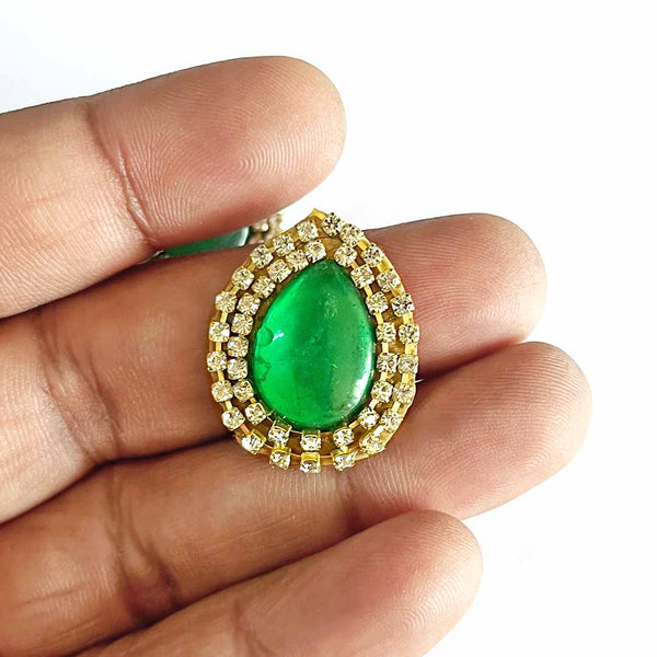 Green Color Drop Shape Booti Pack Of 10 For God Cloths Decorations & DIY Crafts