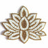 Embroidered white & Golden Beads lotus design booti pack of 4 for toran tea light decoration & Festive DIY Craft