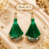 Green Mirror Work Curved Latkan Tassel Set of 2 for Saree Pallu, Blouse, Dupatta, Lehenga & DIY Craft Decoration | Craft Shop India
