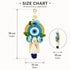 Sky Blue Floral Evil Eye Door Hanging Pair with Pearl Beads & Tassels | Pack of 2 | Craft Shop India
