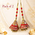 Red Handmade Ethnic Sequin Tassel Latkan Set of 2 for Saree, Blouse & Lehenga | Craft Shop India