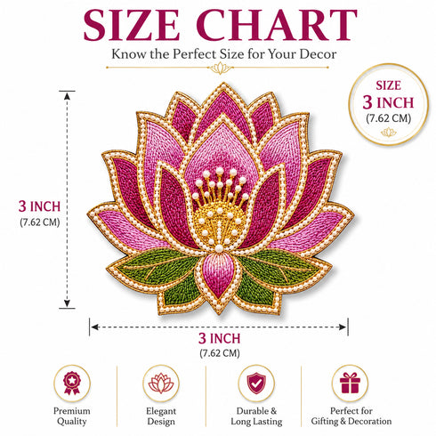 Beaded Lotus Printed MDF Cutout Pack of 10 | DIY Decoration, Toran & Bandhanwar | Craft Shop India