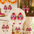 Pink Handmade Floral Evil Eye Door Hanging Pair with Pearl Beads & Tassels | Home & Mandir Decor | Craft Shop India