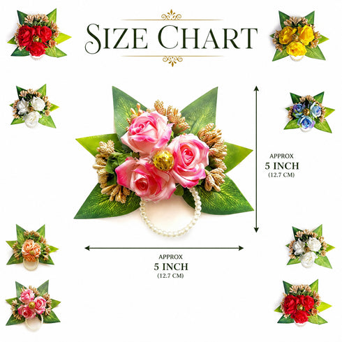Multicolor Handmade Artificial 3 Flowers & Pollen Bunch Pack of 6 & 12 | Trousseau Packing | Craft Shop India