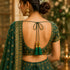 Bottle Green Silk Thread Tassel Latkan with Golden Bead Cluster for Suit, Kurti, Gown, Saree, Blouse, Dupatta, Lehenga, Jewelry & DIY Art & Craft | Pack of 10 | Craft Shop India