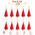 Red Silk Hanging Tassels with Silver Cutdana Beads for Saree Pallu, Blouse, Lehenga, Dupatta, DIY Craft & Decoration | Pack of 10 | Craft Shop India