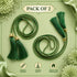 Green Tassel with Cord Rope Pack of 2 for Saree Pallu, Blouse & Lehenga | Craft Shop India