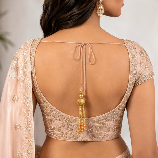 Golden Handmade Ethnic Cutdana Latkan Tassel Set of 2 for Saree, Blouse & Lehenga | Craft Shop India