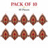 Drop Shape Patch Printed MDF Cutout Pack of 10 | 3 Inch | DIY Decoration, Toran & Bandhanwar | Craft Shop India