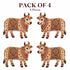 Kamdhenu Cow Printed MDF Cutout Pack of 4 | 6 Inch | DIY Decoration, Toran & Bandhanwar | Craft Shop India