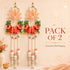 Peach Nalki Pichwai Lotus with Flower Bunch Hanging Pack of 2 | Traditional Wall Décor | Craft Shop India
