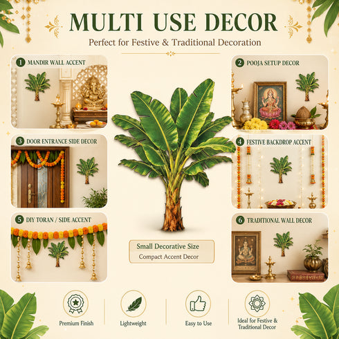 Banana Tree Printed MDF Cutout Pack of 10 | DIY Decoration, Toran & Bandhanwar | Craft Shop India