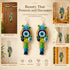 Blue Handmade Floral Evil Eye Hanging Pair with Pearl Beads & Tassels for Door, Wall & Mandir Decoration | Pack of 2 | Craft Shop India