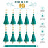 Sea Green Silk Hanging Tassels with Silver Cutdana Beads for Saree Pallu, Blouse, Lehenga, Dupatta, DIY Art & Craft Decoration | Pack of 10 | Craft Shop India