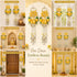 Yellow Nalki Pichwai Lotus with Flower Bunch Hanging (Pack of 2) | Traditional Wall Décor | Craft Shop India
