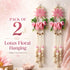Pink Nalki Pichwai Lotus with Flower Bunch Hanging Pack of 2 | Wall Décor | Craft Shop India