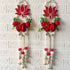 Red Nalki Pichwai Lotus with Flower Bunch Hanging Pack of 2 | Wall Décor | Craft Shop India