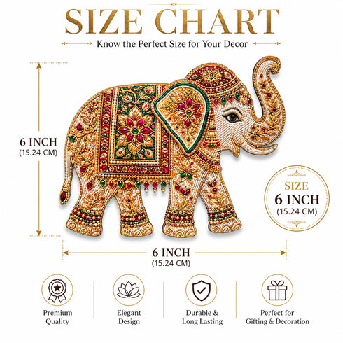 Beaded Elephant Printed MDF Cutout Pack of 10 | DIY Decoration, Toran & Bandhanwar | Craft Shop India