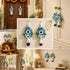 Sky Blue Floral Evil Eye Door Hanging Pair with Pearl Beads & Tassels | Pack of 2 | Craft Shop India