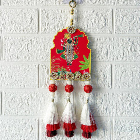 Pichwai Shrinath Ji Hanging Pair for Mandir, Home Entrance & Festive Décor | Craft Shop India