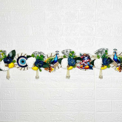 Peacock & Kanha Ji Toran Bandhanwar for Door Entrance | 40 Inch | Craft Shop India