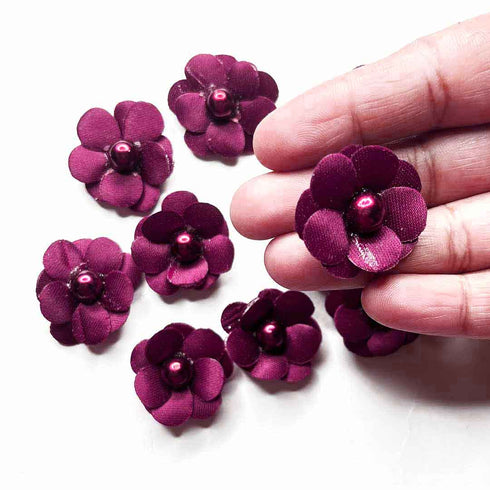 Wine Color Small Size Flower Set Of 20