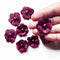 Wine Color Small Size Flower Set Of 20