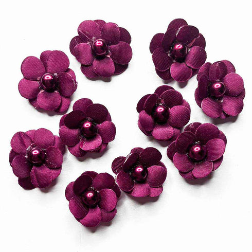 Wine Color Small Size Flower Set Of 20