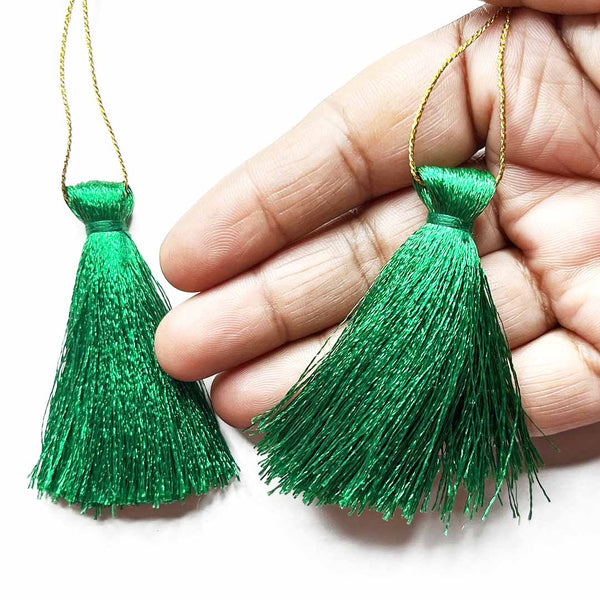 Green Tassels Pack Of 5 | Tassels | Toran | Silk Thread | craft shop india | india craft shop | shop india | india craft shop