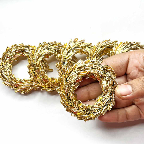 2 Inches | Golden Small Size Gota Ring | Set Of 6 | Craft Shop India | Shop Craft india | Indian Craft Store | india craft shop | gota rings
