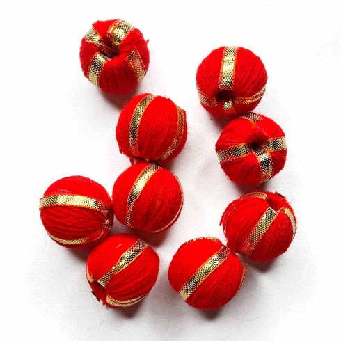 Red Color Big Size Gota Beads Pack Of 15