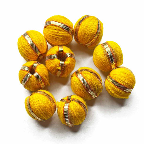 Yellow Color Big Size Gota Beads Pack Of 15