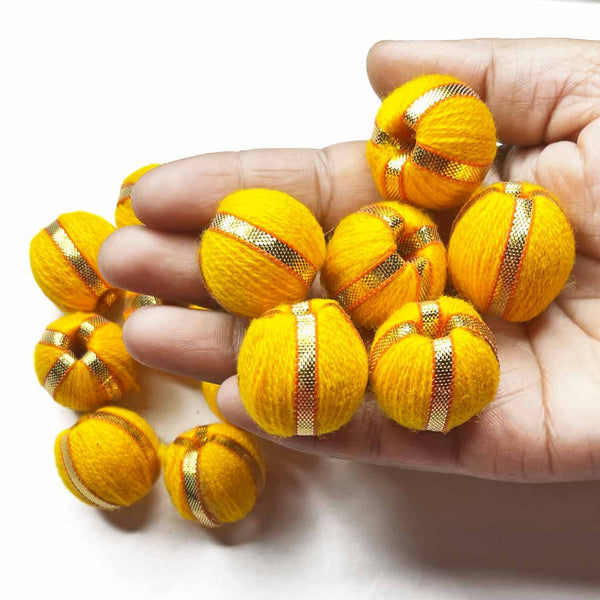 Yellow Color Big Size Gota Beads Pack Of 15 | Yellow Gota Beads | Gota | Craft Shop India | Art Craft | Colllection | Projects | Art | Jewellery Making