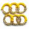 3 Inches Half Yellow & Half Golden Gota Ring Set Of 6