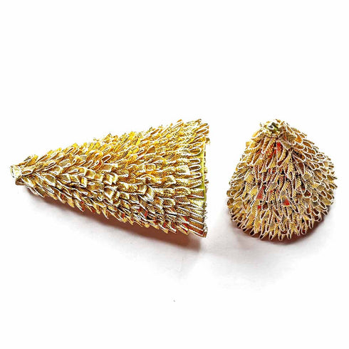 Golden Color Gota Frill Cone Pack Of 6