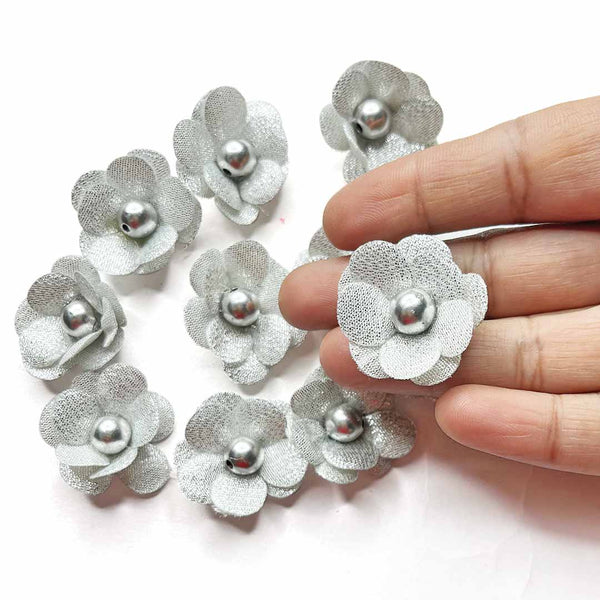 Silver Color Small Size Flower Set Of 20 | Small Size | Craft Shop india | Art Craft